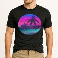 Sunset Cool Summer Vacation Women Beach Palm Tree Cooling Performance Crew T-Shirt