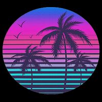 Sunset Cool Summer Vacation Women Beach Palm Tree Cooling Performance Crew T-Shirt