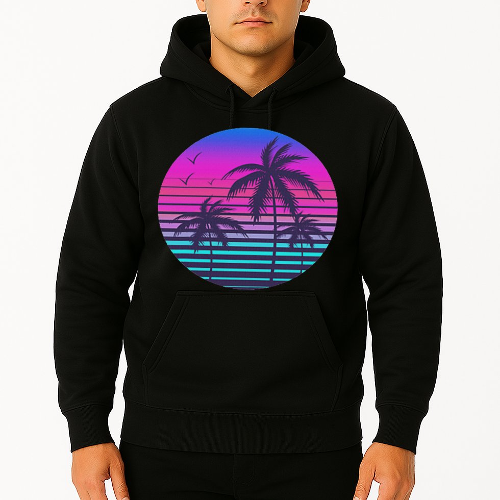 Sunset Cool Summer Vacation Women Beach Palm Tree Hoodie