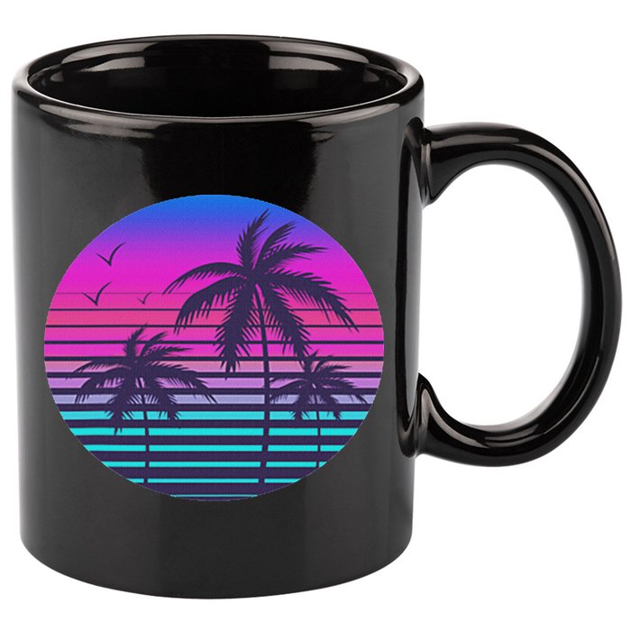 Sunset Cool Summer Vacation Women Beach Palm Tree 11oz C Handle Ceramic Mug