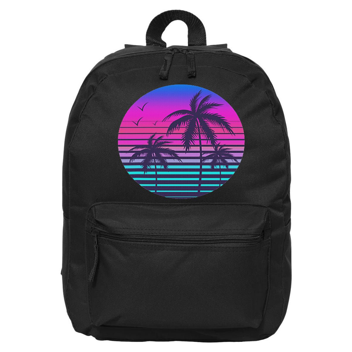 Sunset Cool Summer Vacation Women Beach Palm Tree 16 in Basic Backpack