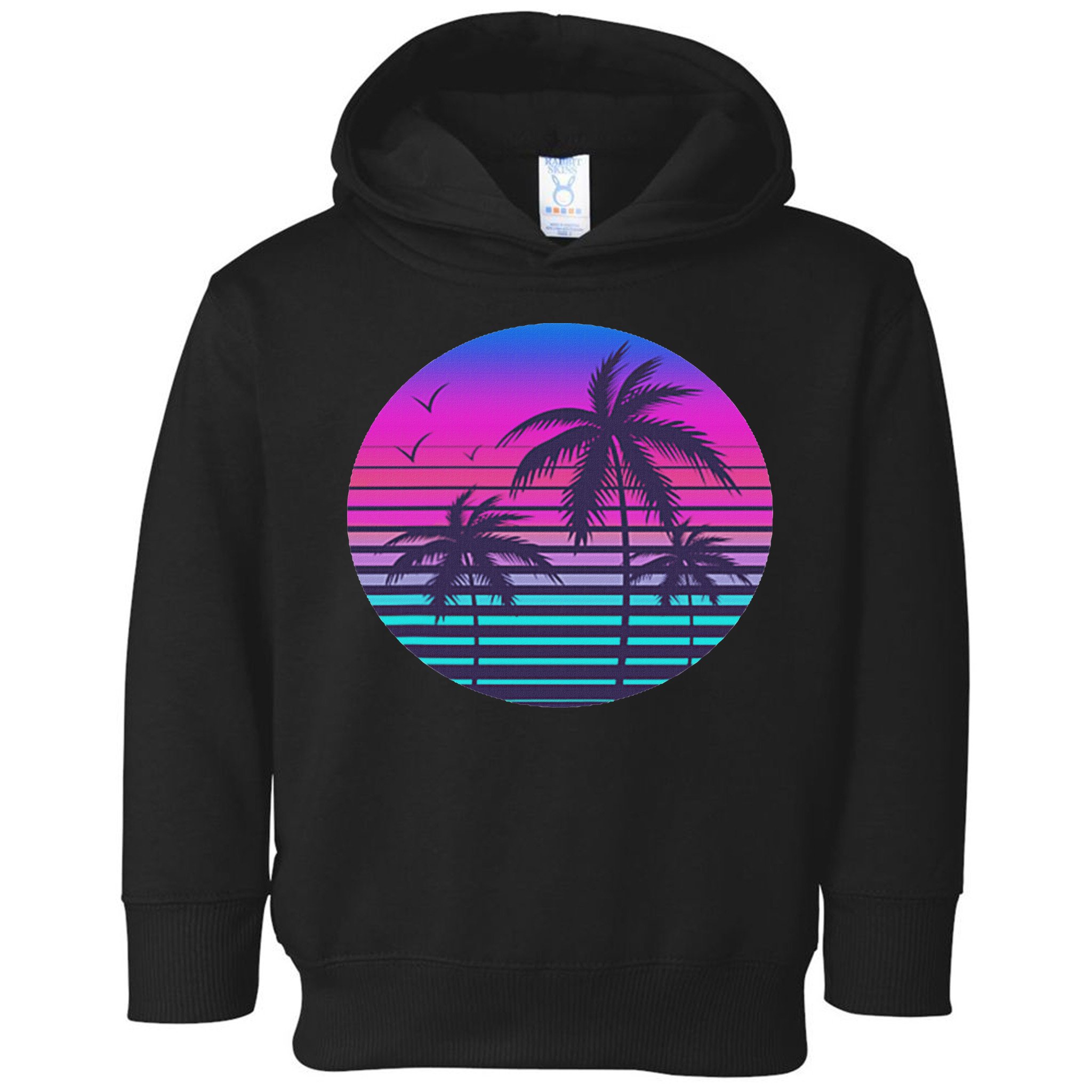 Sunset Cool Summer Vacation Women Beach Palm Tree Toddler Hoodie
