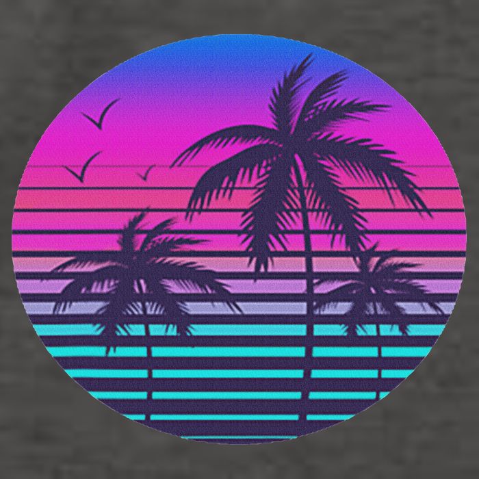 Sunset Cool Summer Vacation Women Beach Palm Tree Vector Backpack