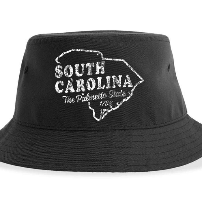 South Carolina Sc Vintage Graphic Palmetto State Sustainable Bucket Hat