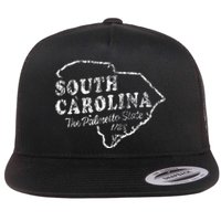 South Carolina Sc Vintage Graphic Palmetto State Flat Bill Trucker Hat