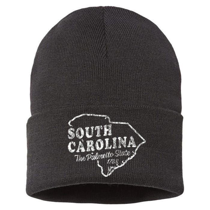 South Carolina Sc Vintage Graphic Palmetto State Sustainable Knit Beanie