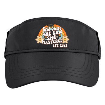 She Came She Saw She Mastered Master's Degree 2025 Graduate Adult Drive Performance Visor