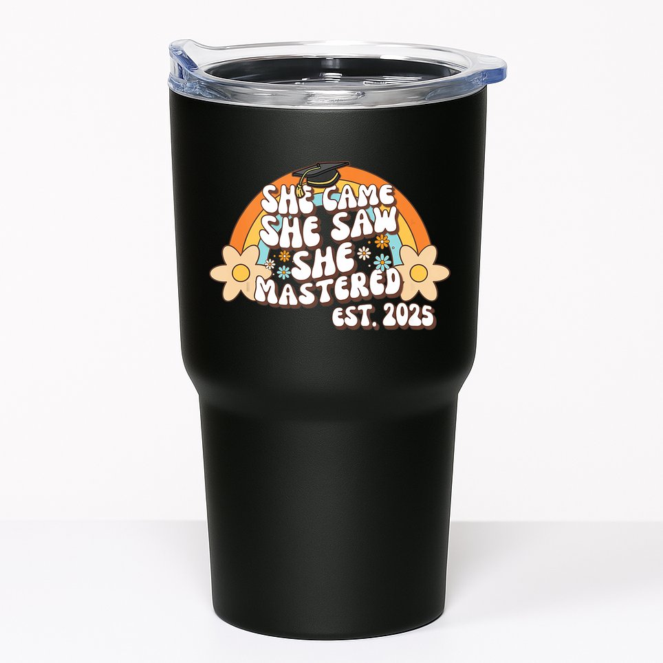 She Came She Saw She Mastered Master's Degree 2025 Graduate Tumbler