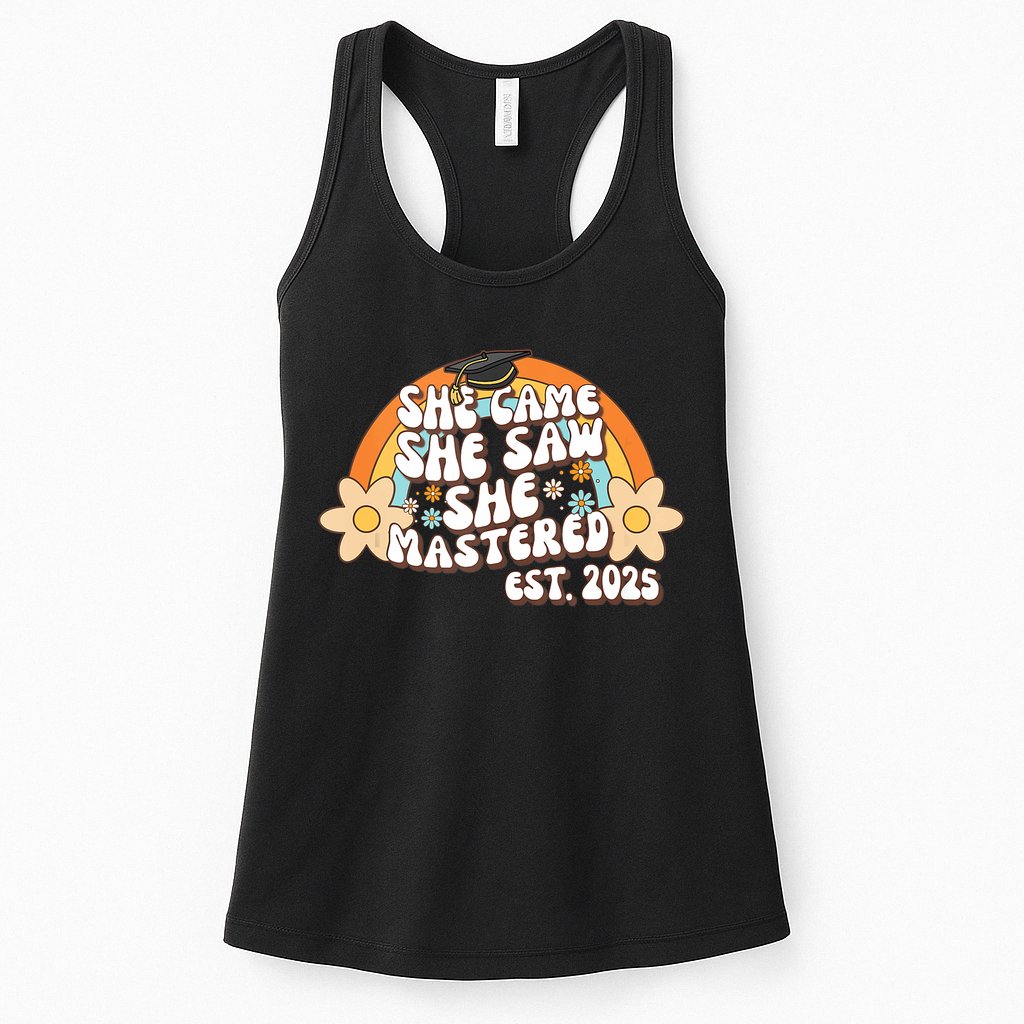 She Came She Saw She Mastered Master's Degree 2025 Graduate Womens Tank Top