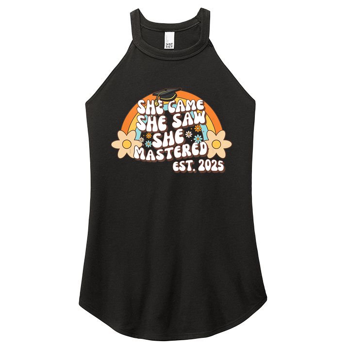 She Came She Saw She Mastered Master's Degree 2025 Graduate Women's Perfect Tri Rocker Tank