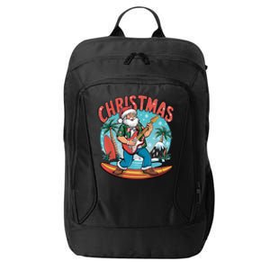 Santa Christmas Summer Vacation Funny Santa Guitar Rock Surf Meaningful Gift City Backpack