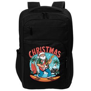 Santa Christmas Summer Vacation Funny Santa Guitar Rock Surf Meaningful Gift Impact Tech Backpack