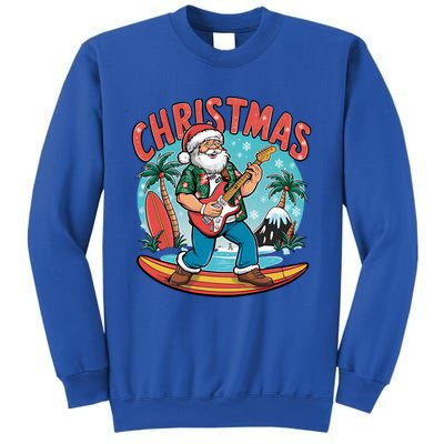 Santa Christmas Summer Vacation Funny Santa Guitar Rock Surf Meaningful Gift Sweatshirt