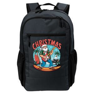 Santa Christmas Summer Vacation Funny Santa Guitar Rock Surf Meaningful Gift Daily Commute Backpack