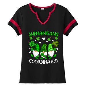 Shenanigans Coordinator St Patricks Day Green Gnomes Lovers Ladies Halftime Notch Neck Tee