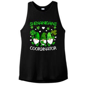 Shenanigans Coordinator St Patricks Day Green Gnomes Lovers Ladies PosiCharge Tri-Blend Wicking Tank