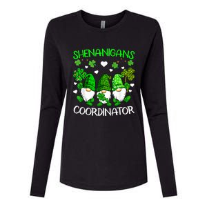 Shenanigans Coordinator St Patricks Day Green Gnomes Lovers Womens Cotton Relaxed Long Sleeve T-Shirt