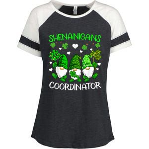 Shenanigans Coordinator St Patricks Day Green Gnomes Lovers Enza Ladies Jersey Colorblock Tee