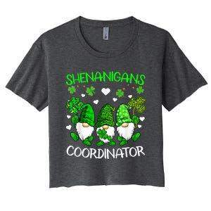 Shenanigans Coordinator St Patricks Day Green Gnomes Lovers Women's Crop Top Tee