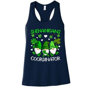 Shenanigans Coordinator St Patricks Day Green Gnomes Lovers Women's Racerback Tank