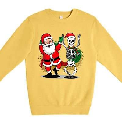 Santa Claus & Skeleton Christmas Premium Crewneck Sweatshirt