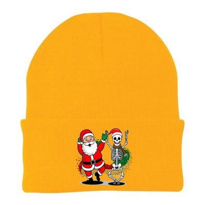 Santa Claus & Skeleton Christmas Knit Cap Winter Beanie