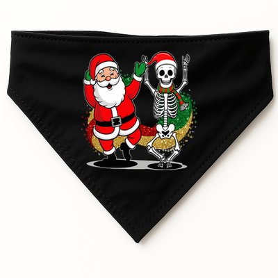 Santa Claus & Skeleton Christmas USA-Made Doggie Bandana