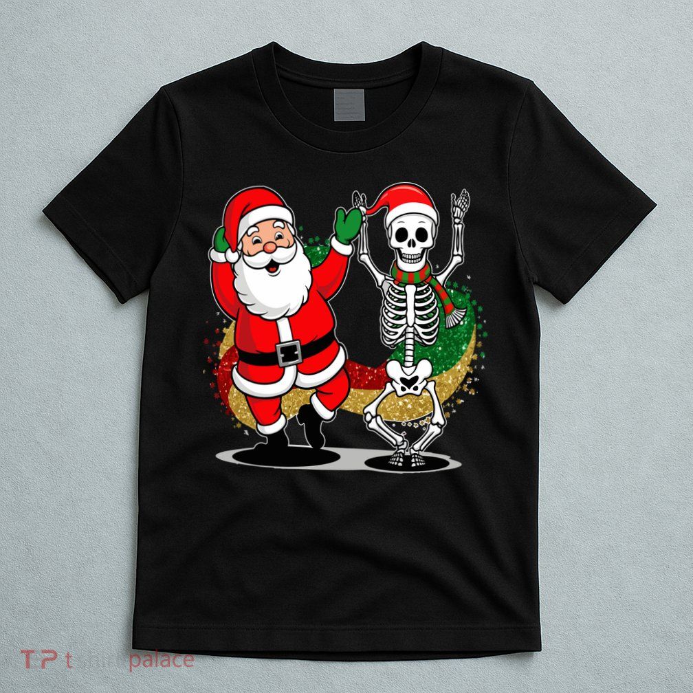 Santa Claus & Skeleton Christmas T-Shirt