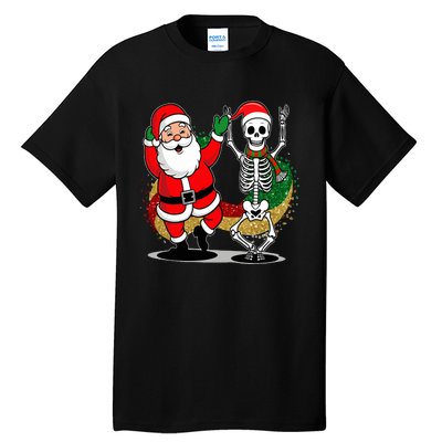 Santa Claus & Skeleton Christmas Tall T-Shirt