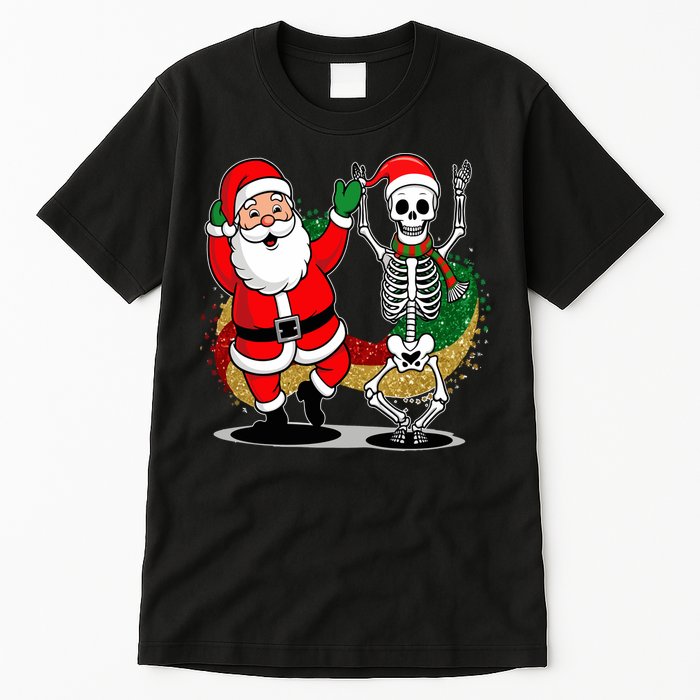 Santa Claus & Skeleton Christmas Tall T-Shirt