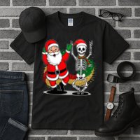 Santa Claus & Skeleton Christmas Tall T-Shirt