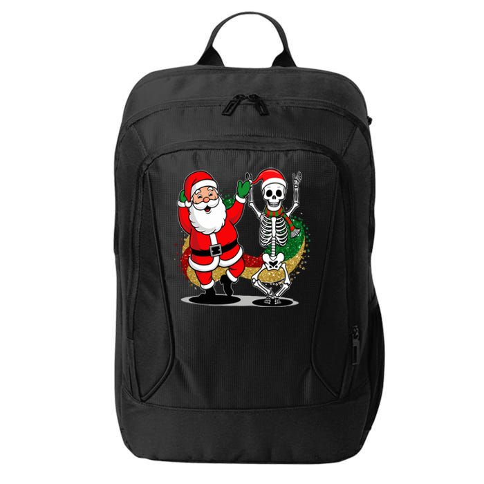 Santa Claus & Skeleton Christmas City Backpack