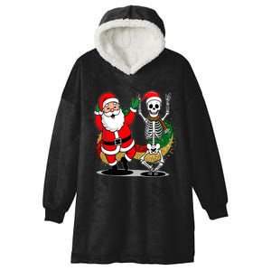 Santa Claus & Skeleton Christmas Hooded Wearable Blanket