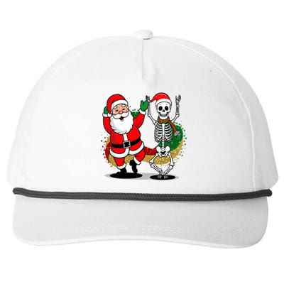 Santa Claus & Skeleton Christmas Snapback Five-Panel Rope Hat