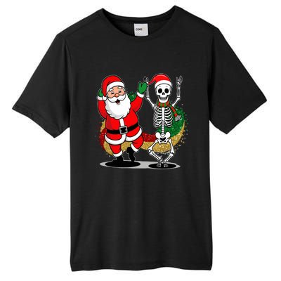 Santa Claus & Skeleton Christmas Tall Fusion ChromaSoft Performance T-Shirt