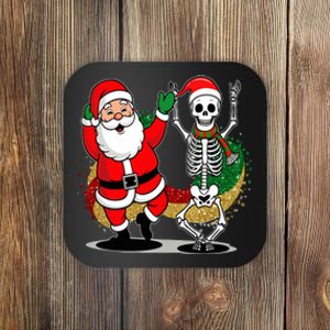 Santa Claus & Skeleton Christmas Coaster