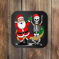 Santa Claus & Skeleton Christmas Coaster