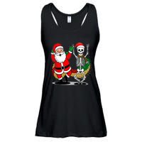 Santa Claus & Skeleton Christmas Ladies Essential Flowy Tank