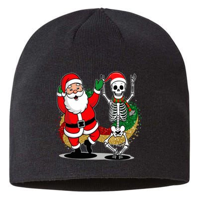 Santa Claus & Skeleton Christmas Sustainable Beanie