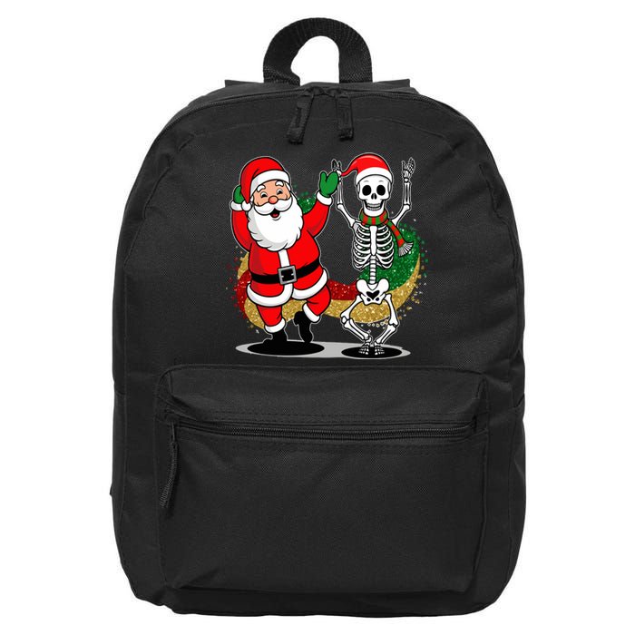 Santa Claus & Skeleton Christmas 16 in Basic Backpack