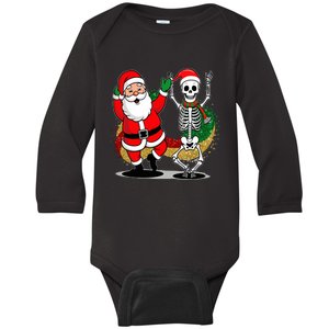 Santa Claus & Skeleton Christmas Baby Long Sleeve Bodysuit