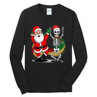 Santa Claus & Skeleton Christmas Tall Long Sleeve T-Shirt