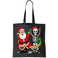 Santa Claus & Skeleton Christmas Tote Bag