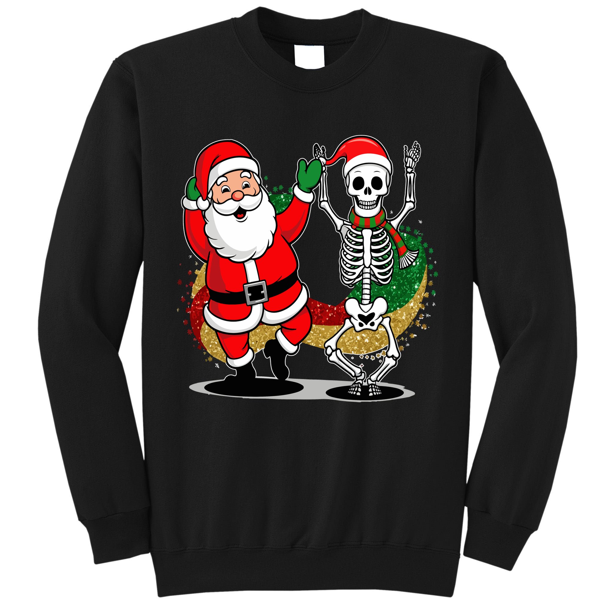 Santa Claus & Skeleton Christmas Tall Sweatshirt