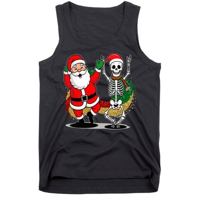 Santa Claus & Skeleton Christmas Tank Top