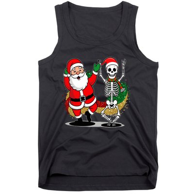 Santa Claus & Skeleton Christmas Tank Top