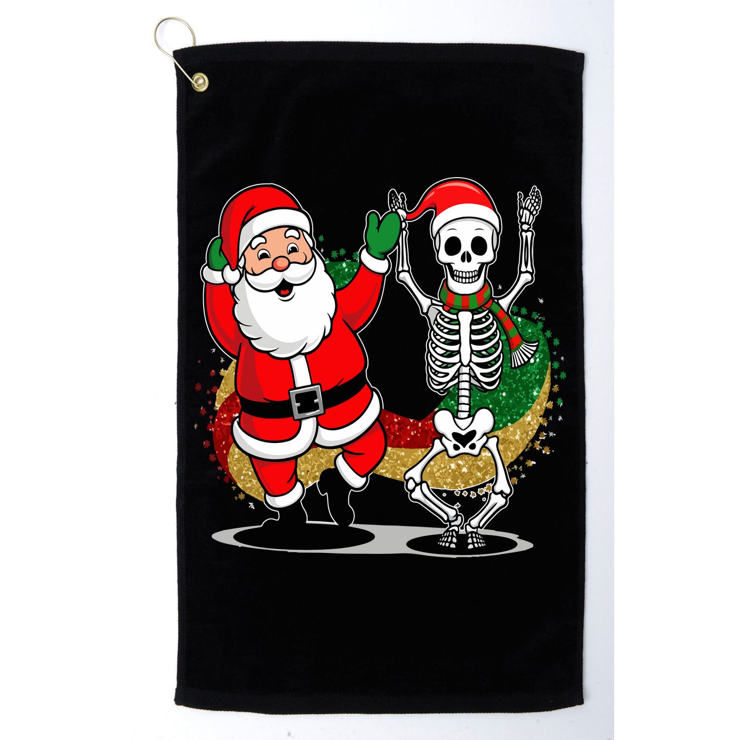Santa Claus & Skeleton Christmas Golf Towel