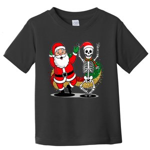 Santa Claus & Skeleton Christmas Toddler T-Shirt