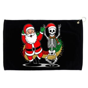 Santa Claus & Skeleton Christmas Grommeted Golf Towel