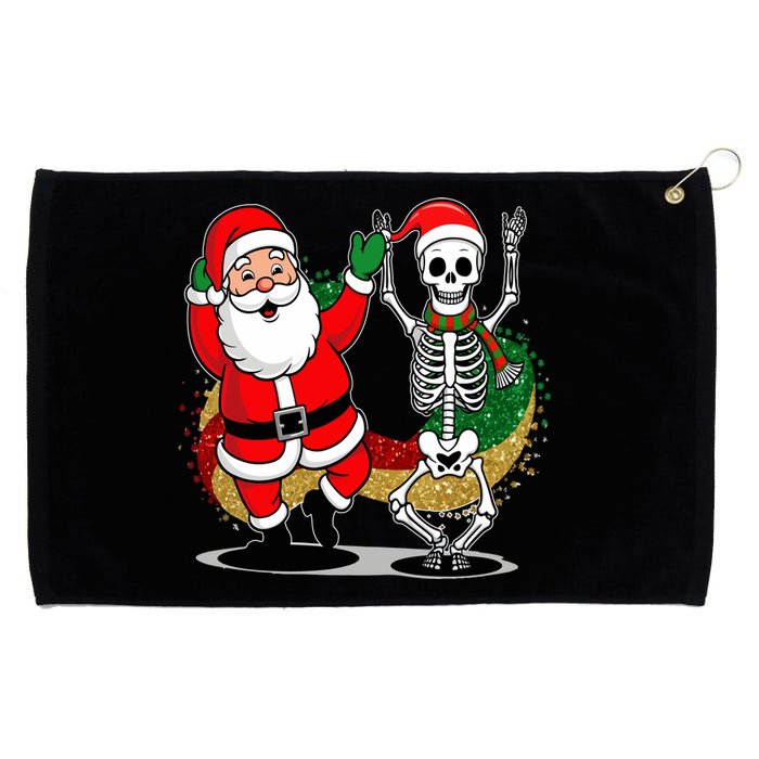 Santa Claus & Skeleton Christmas Grommeted Golf Towel